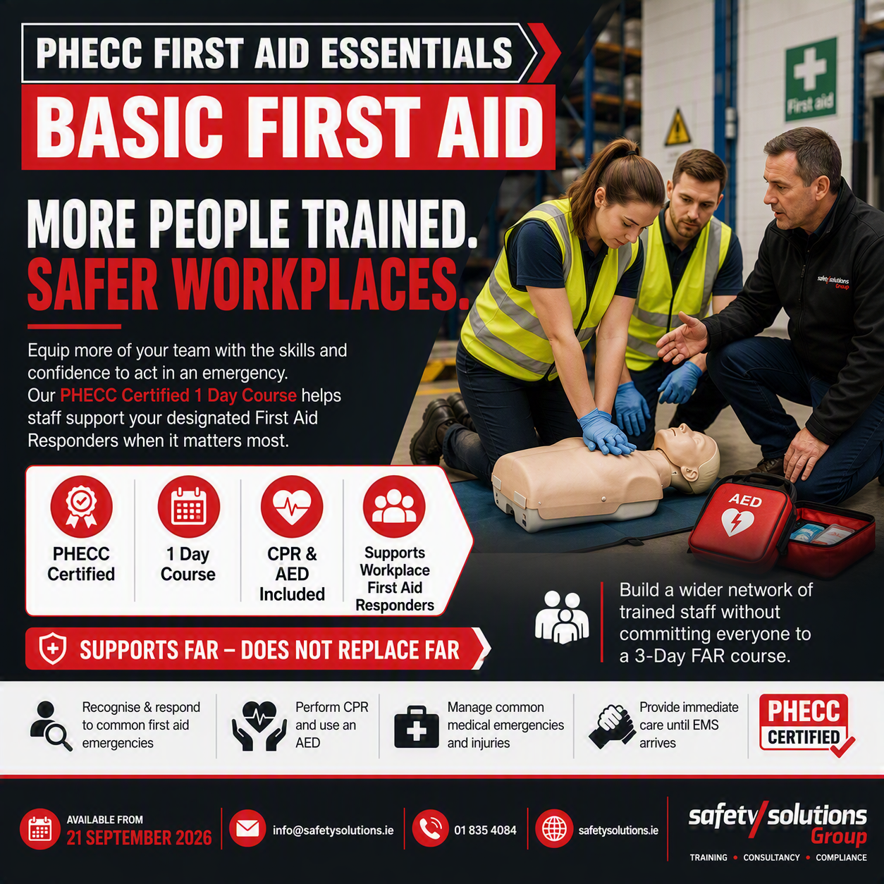 Safety Solutions Group (SSG) Launches New PHECC First Aid Essentials Training Programmes